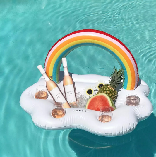 Rainbow Inflatable Floating Tray - Perfect for Poolside Fun