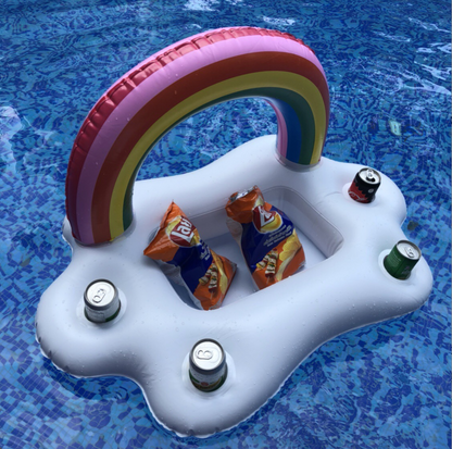 Rainbow Inflatable Floating Tray - Perfect for Poolside Fun