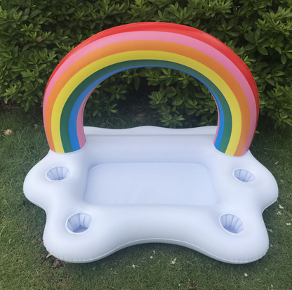 Rainbow Inflatable Floating Tray - Perfect for Poolside Fun